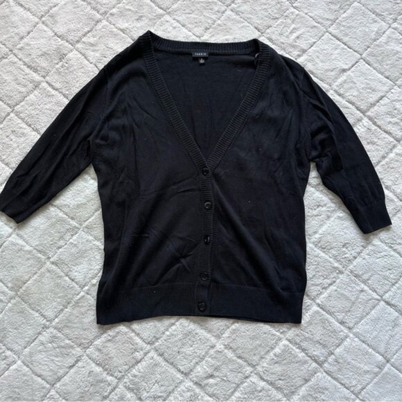 Torrid | Black Open Front Button Cardigan | Size 2 - Picture 2 of 10